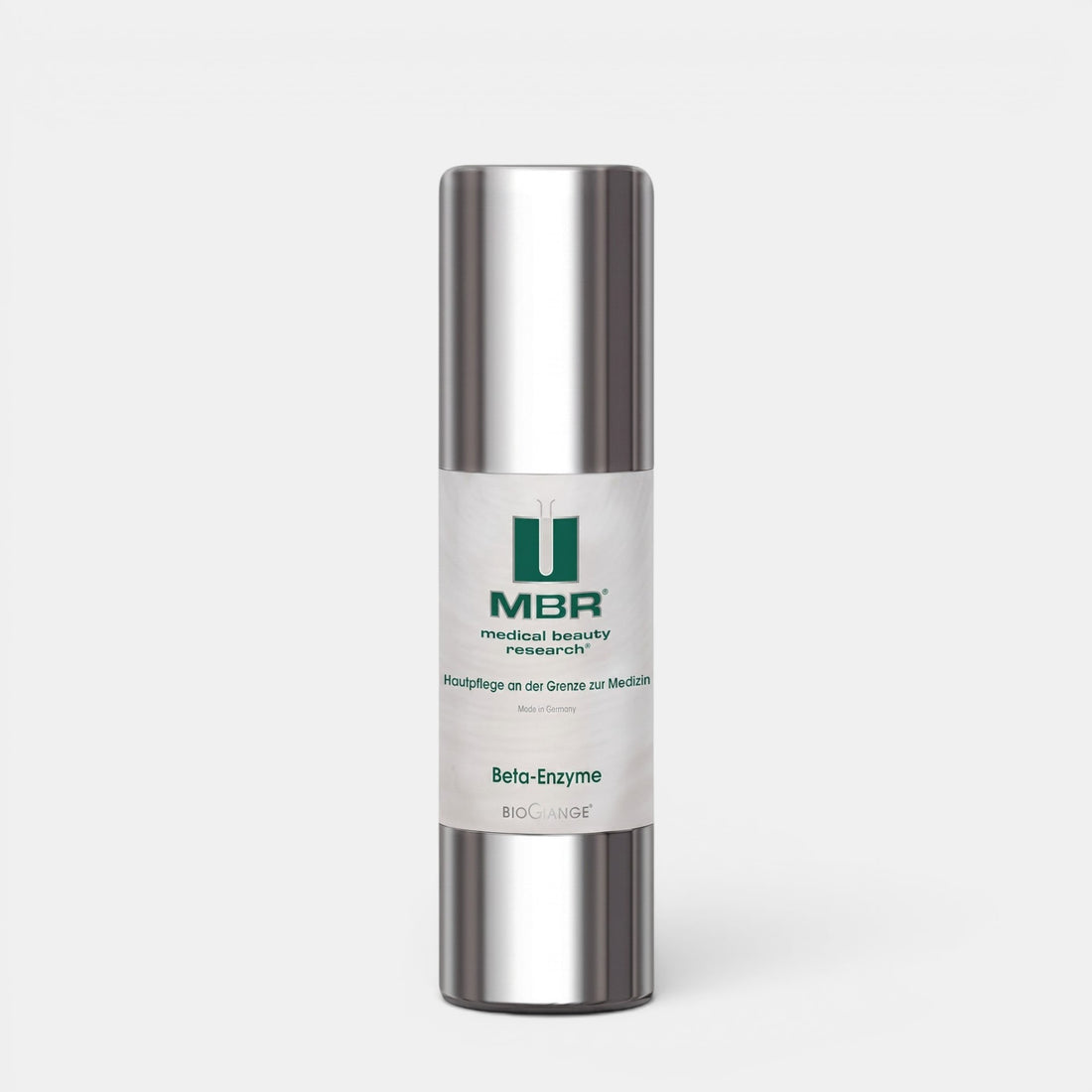 Shop Rescue Spa MBR Beta-Enzyme exfoliating gel mask in a sleek silver airless pump bottle for skin brightening.
