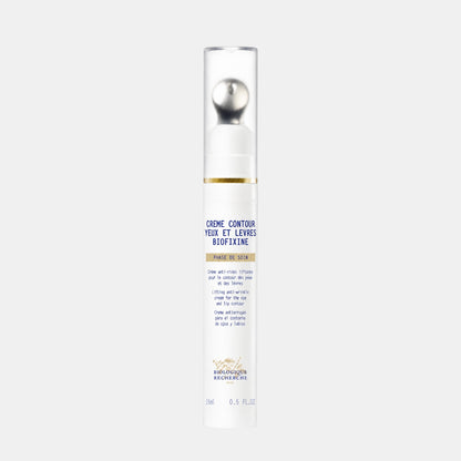 Shop Rescue Spa Biologique Recherche Biofixine eye and lip contour cream in a white 15ml pump bottle with silver cap.