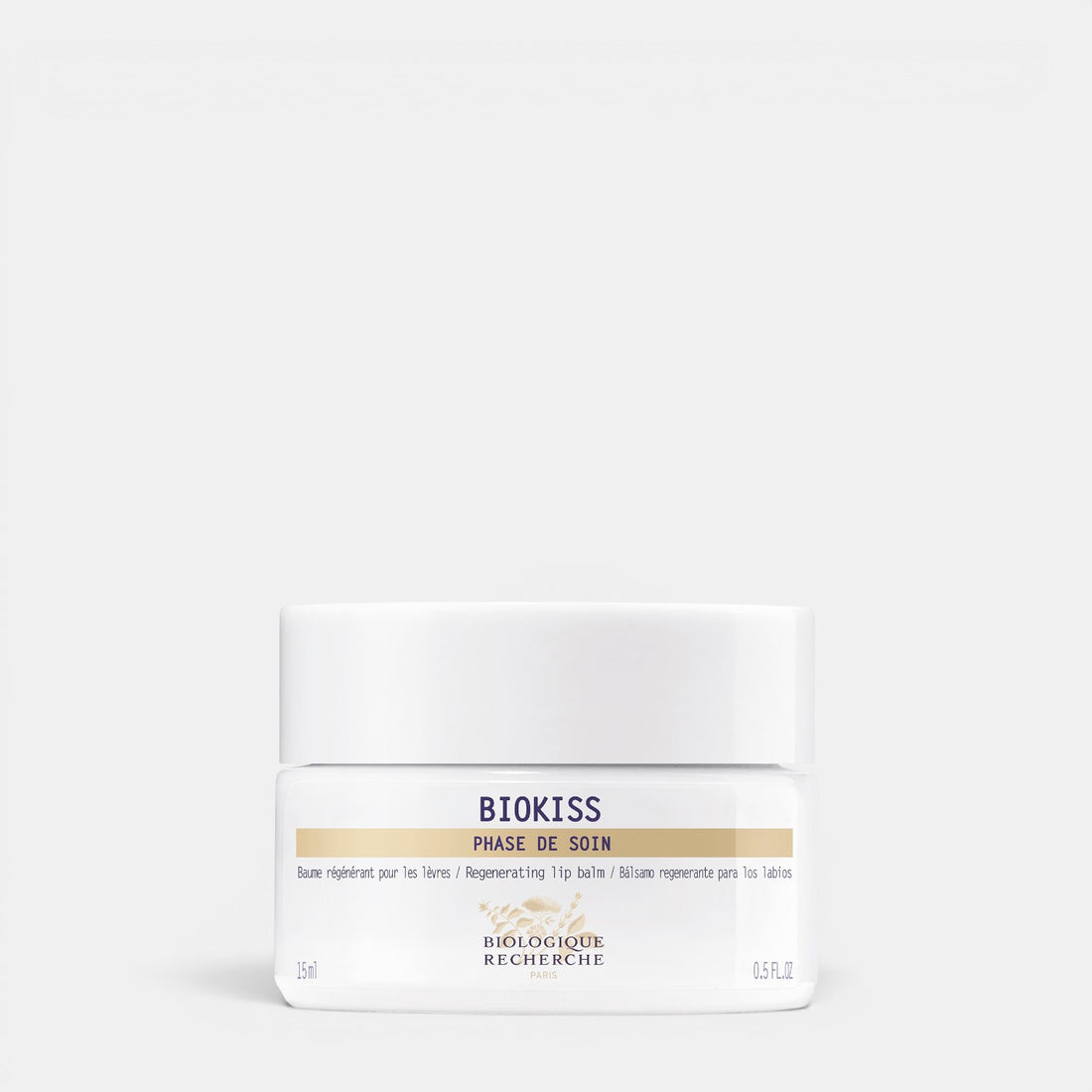 Shop Rescue Spa Biokiss regenerating lip balm in a white jar for deep hydration and repair of dry, chapped lips.