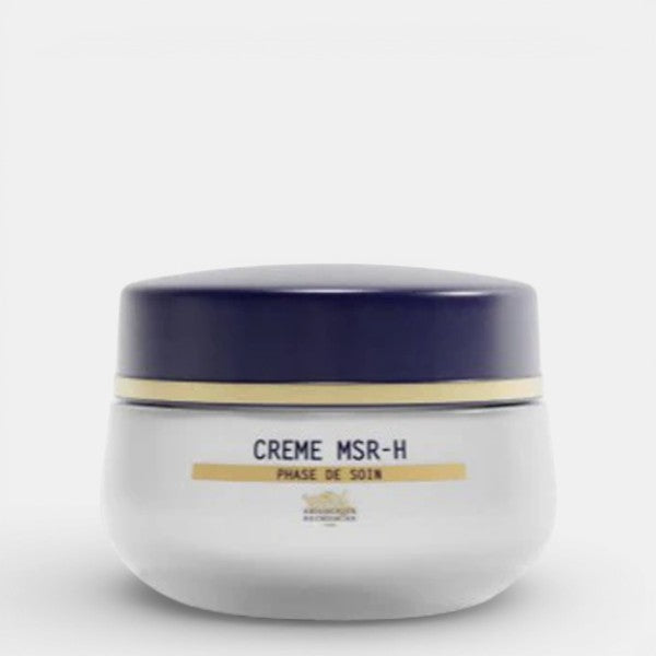Shop Rescue Spa Biologique Recherche Creme MSR-H firming and hydrating cream for menopausal skin in a white jar with a dark blue lid.