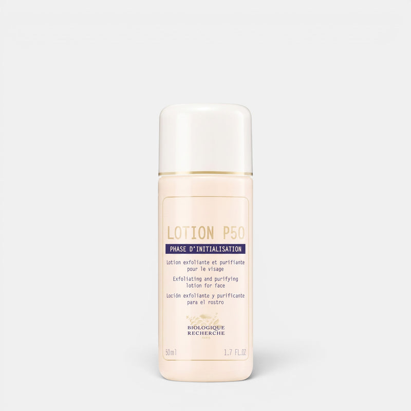 Shop Rescue Spa Biologique Recherche Lotion P50 exfoliating and balancing facial toner in a 50ml bottle.
