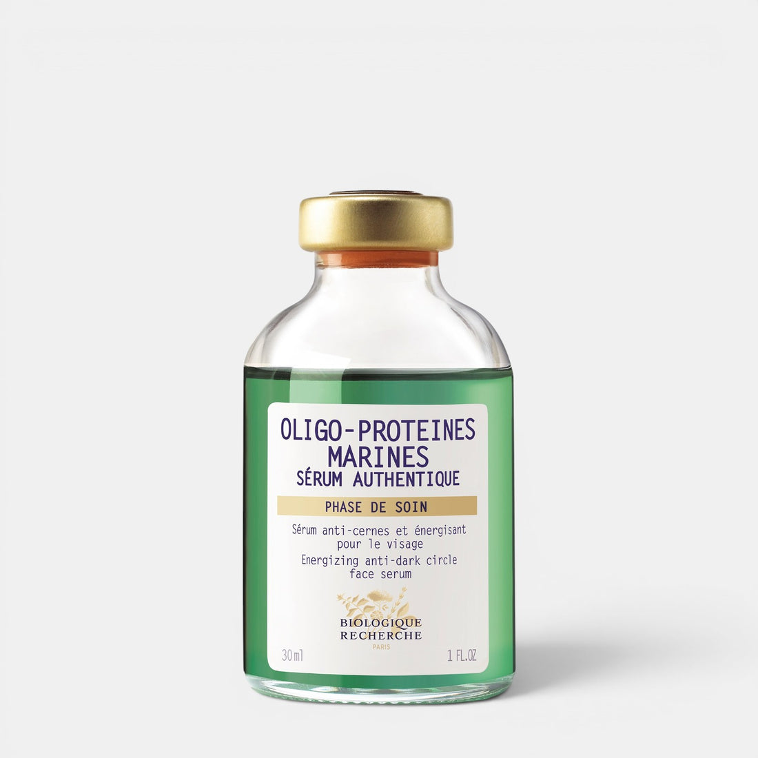 Shop Rescue Spa Biologique Recherche Oligo-Proteines Marines brightening face serum in a glass bottle with gold cap.