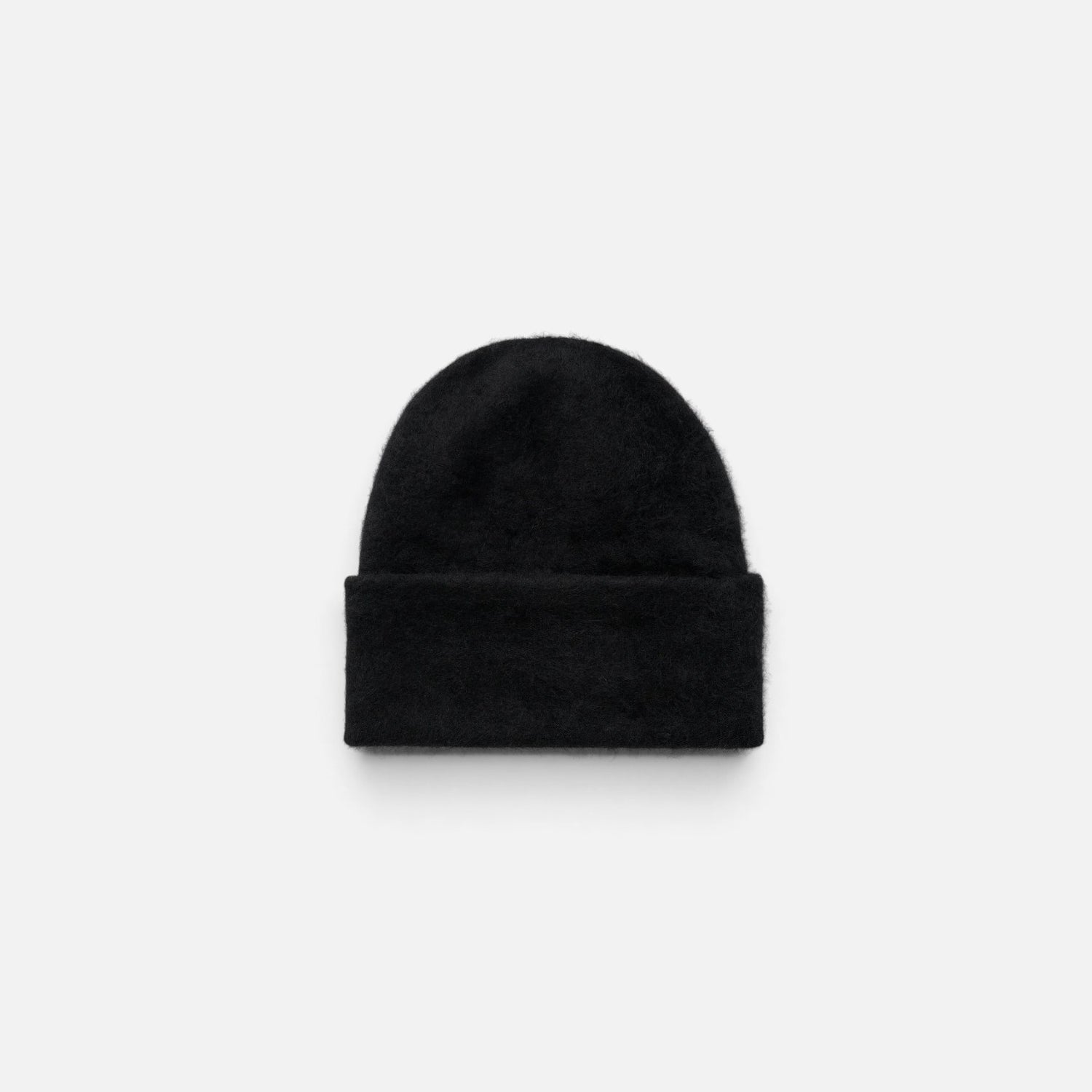 Shop Rescue Spa black brushed cashmere beanie with a folded cuff in a soft knit texture