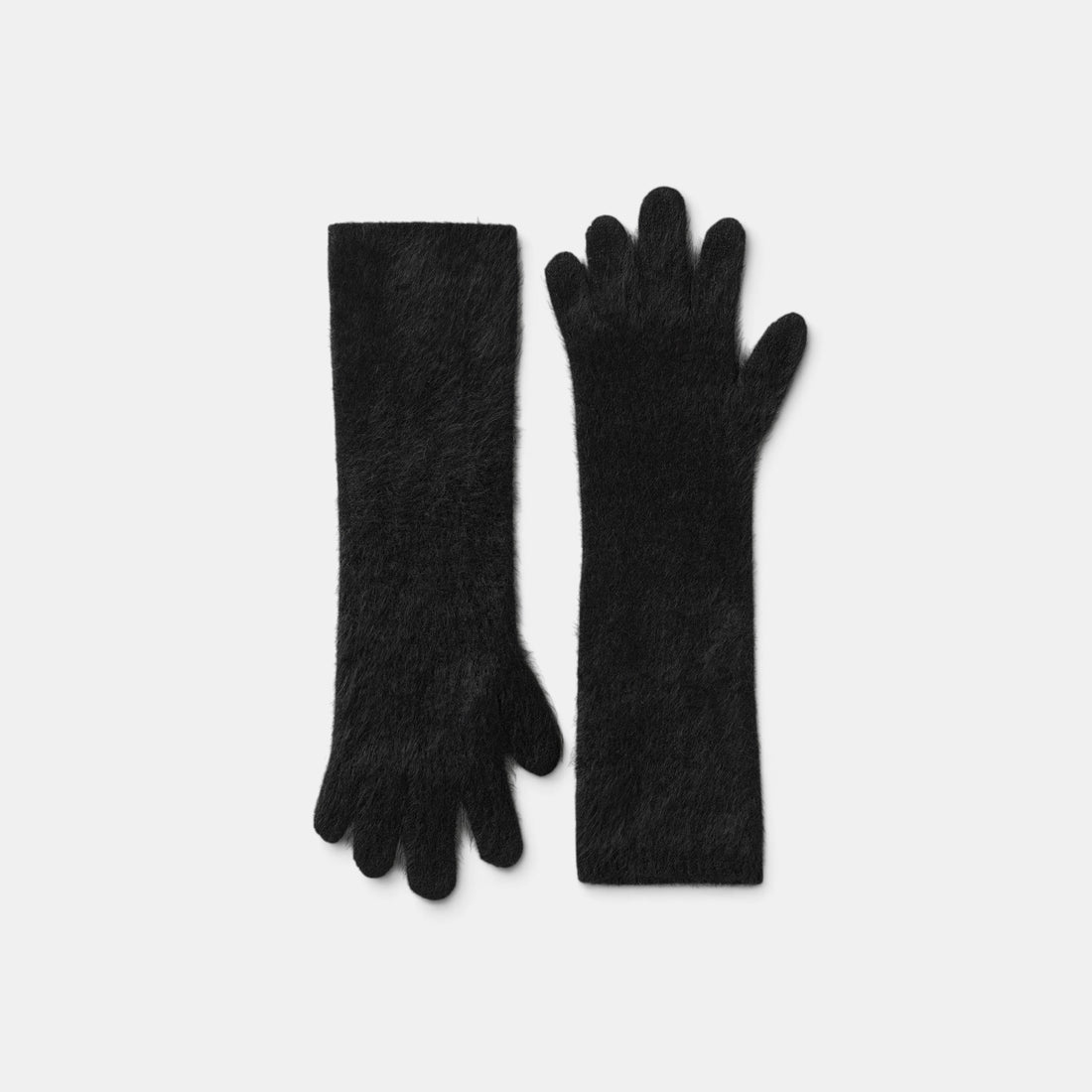 Shop Rescue Spa black brushed cashmere knit gloves with a soft textured finish