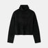 Shop Rescue Spa black brushed cashmere turtleneck sweater with a regular fit and soft knit texture.
