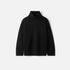 Shop Rescue Spa oversized black chunky knit turtleneck sweater in 100% cashmere with a relaxed fit.
