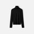 Shop Rescue Spa black lightweight jersey turtleneck made from a soft Tencel and cashmere blend.