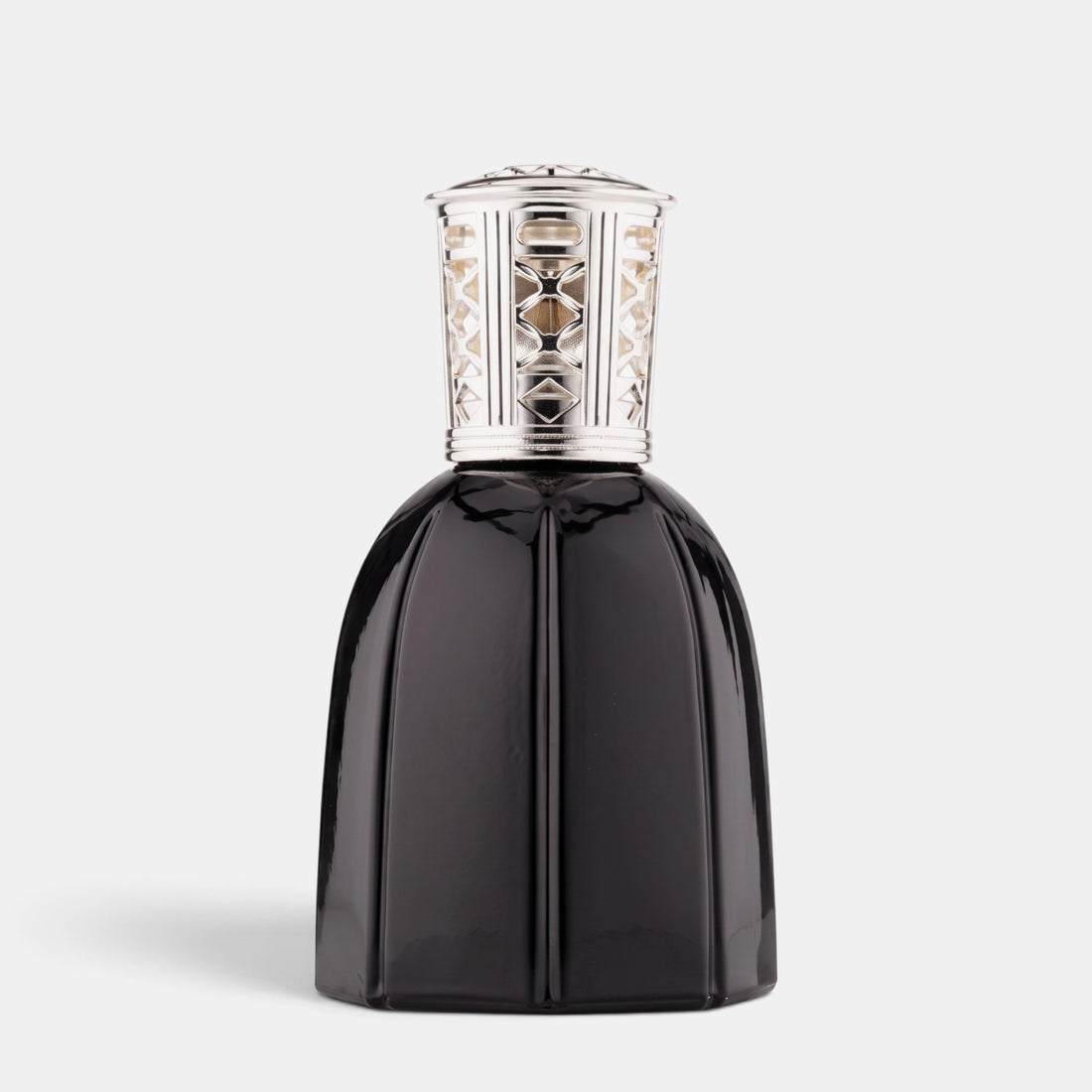 Shop Rescue Spa Dr. Vranjes Firenze Lamparfum in black glass with a silver metallic cap and octagonal design.