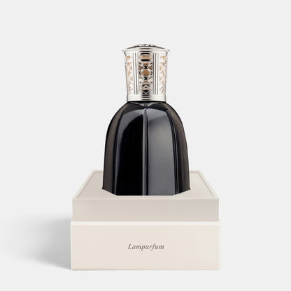 Shop Rescue Spa Dr. Vranjes Firenze Lamparfum in black glass with a silver metallic cap on a display base.
