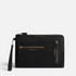 Shop Rescue Spa black nylon Journey Essentials travel pouch with gold zippers and labelled external pockets.