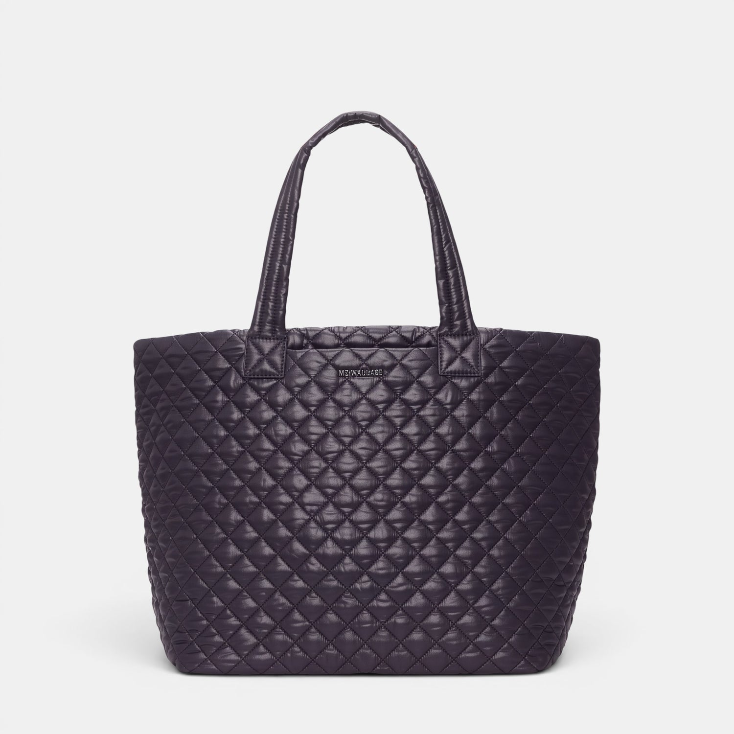 Shop Rescue Spa MZ Wallace black quilted Bedford nylon Large Metro Tote Deluxe II with leather trim.