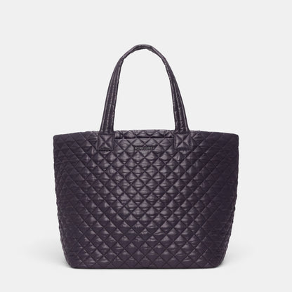 Shop Rescue Spa MZ Wallace black quilted Bedford nylon Large Metro Tote Deluxe II with leather trim.