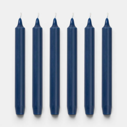 Shop Rescue Spa Madeleine Taper Candles, 6 black, dripless, smokeless, 8" H x 0.9" Ø, 7-hour burn time