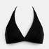 Shop Rescue Spa Gang Noir black full-cup triangle bikini top with halter tie spaghetti straps and bust darts