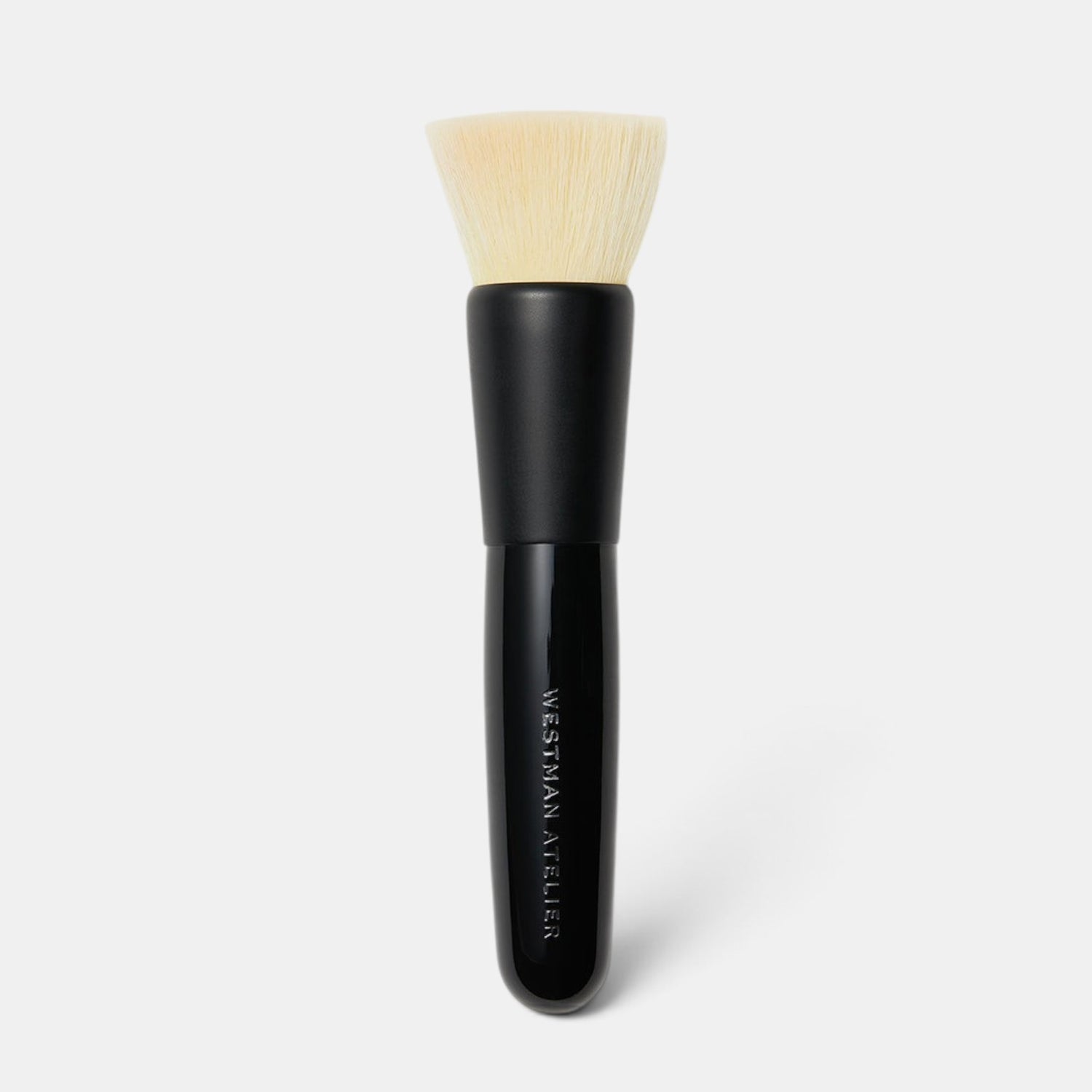 Shop Rescue Spa Blender Brush with soft cruelty-free nylon bristles and a sleek black lacquered birch handle.