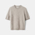 Shop Rescue Spa brushed beige cashmere short sleeve sweater with a regular fit and soft cuddle knit texture.