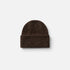 Shop Rescue Spa dark brown brushed cashmere beanie with a soft knit texture and folded cuff