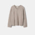 Shop Rescue Spa brushed cashmere v-neck sweater in a soft beige tone with a regular fit and 4-ply knit texture.