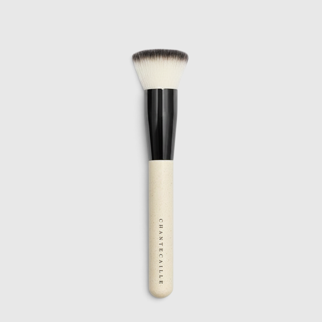 Shop Rescue Spa Buff and Blur flat-top makeup brush with soft vegan bristles and a speckled cream handle