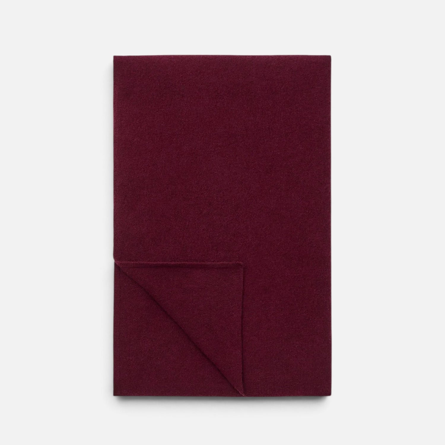 Shop Rescue Spa fine knit burgundy cashmere scarf in a soft, lightweight 2-ply texture.