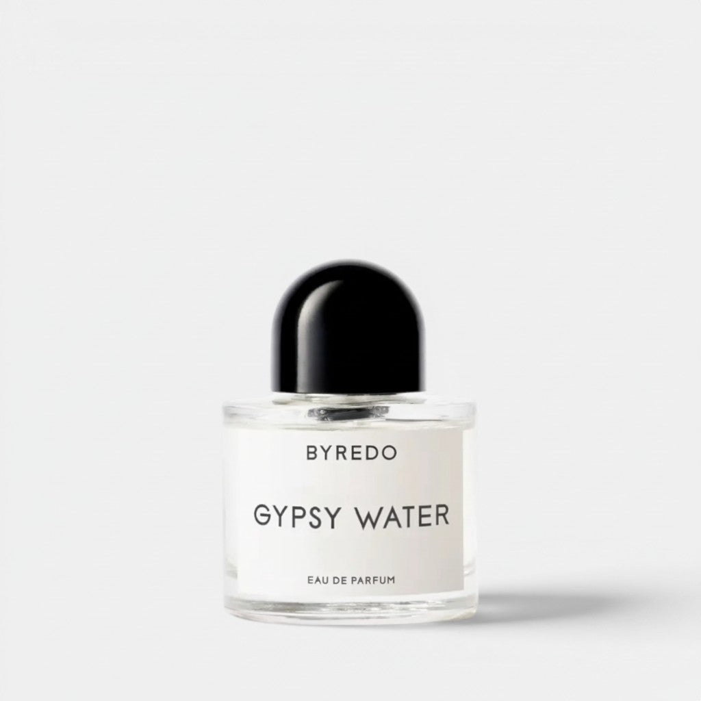 Shop Rescue Spa BYREDO Gypsy Water Eau de Parfum with notes of bergamot, lemon, pine needle, sandalwood, and amber.