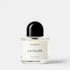Shop Rescue Spa BYREDO La Tulipe Eau De Parfum bottle with a black cap. Notes of cyclamen, freesia, rhubarb, tulip, blonde woods, vetiver.