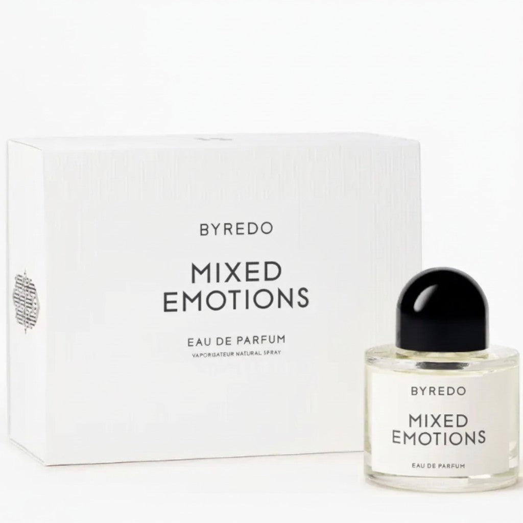 Shop Rescue Spa BYREDO Mixed Emotions Eau de Parfum with notes of Ceylon black tea, violet, birch wood, and papyrus.