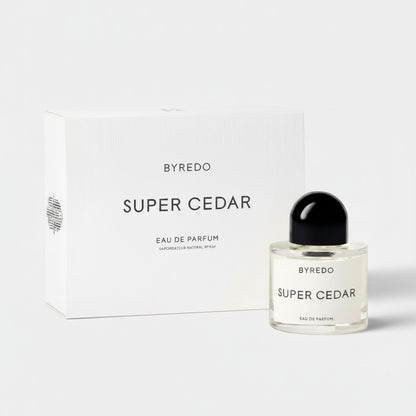 Shop Rescue Spa BYREDO Super Cedar Eau de Parfum, a genderless woody fragrance with a black cap.