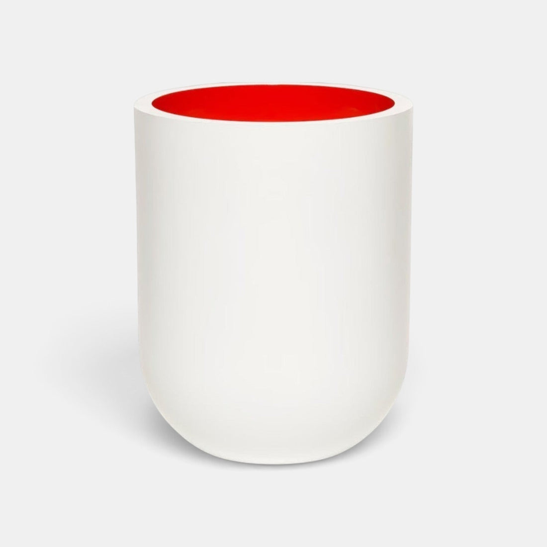 Shop Rescue Spa Cafe Society scented candle in a white matt porcelain vessel with a vibrant red interior