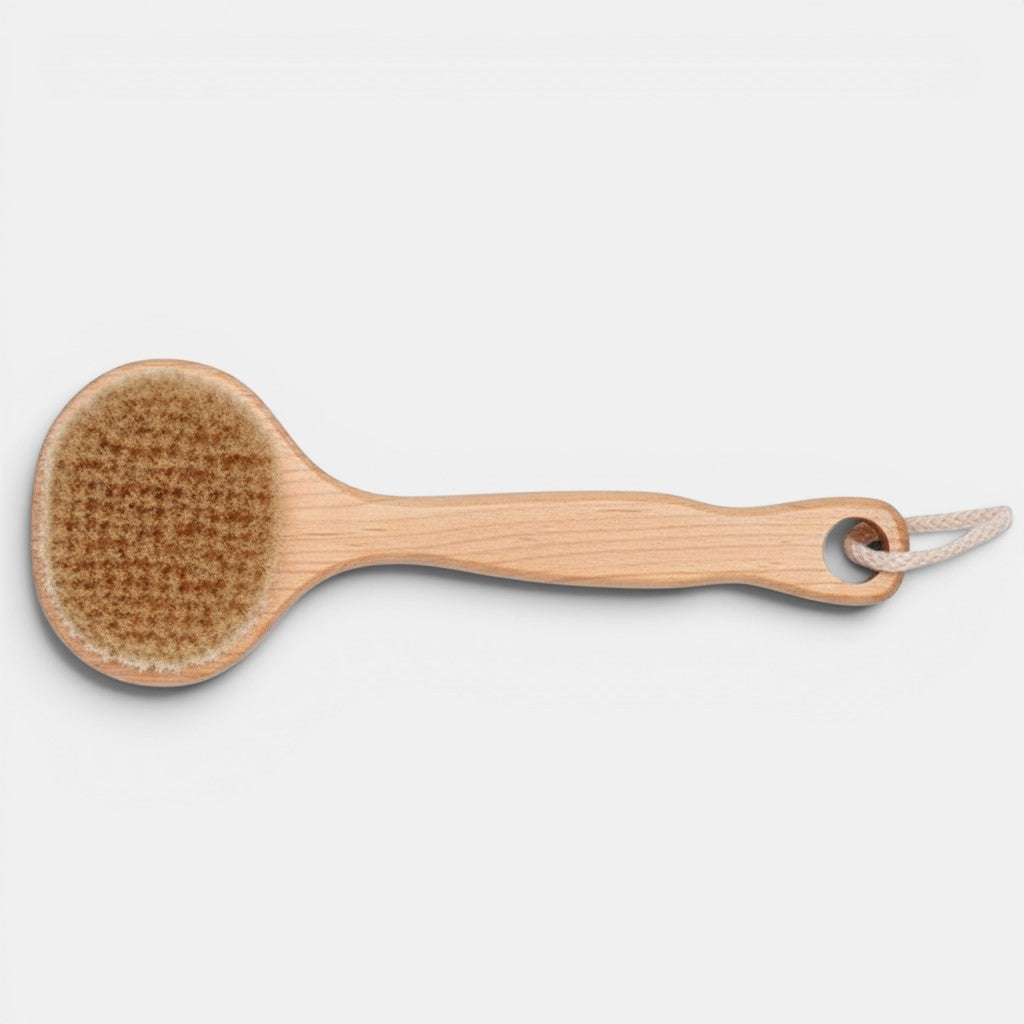 Shop Rescue Spa 10" wooden bath brush with natural boar bristles and hanging rope