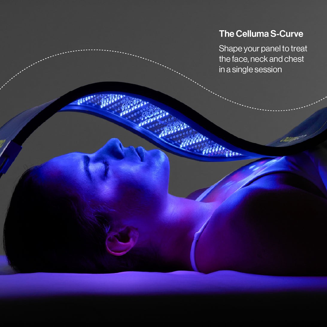 Shop Rescue Spa Celluma Pro LED light therapy panel curved over a woman&