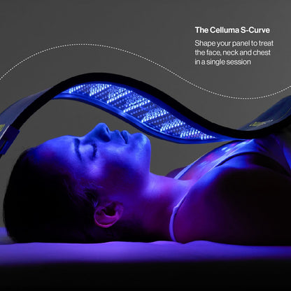 Shop Rescue Spa Celluma Pro LED light therapy panel curved over a woman&