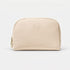 Shop Rescue Spa Biologique Recherche champagne textured PU suede toiletry bag with gold metal zipper