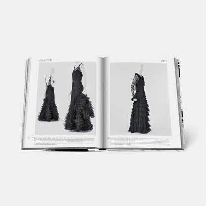Shop Rescue Spa Chanel The Legend of an Icon book showing archival black and white photos of 1930s couture dresses