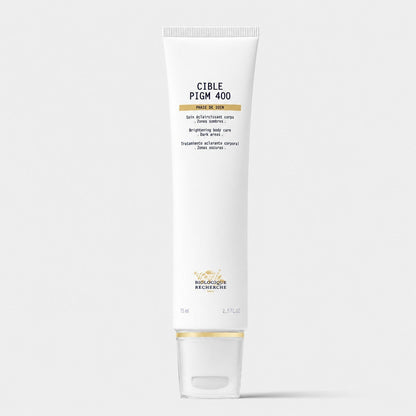 Shop Rescue Spa Cible Pigm 400 brightening body treatment tube for targeting dark spots and evening skin tone.