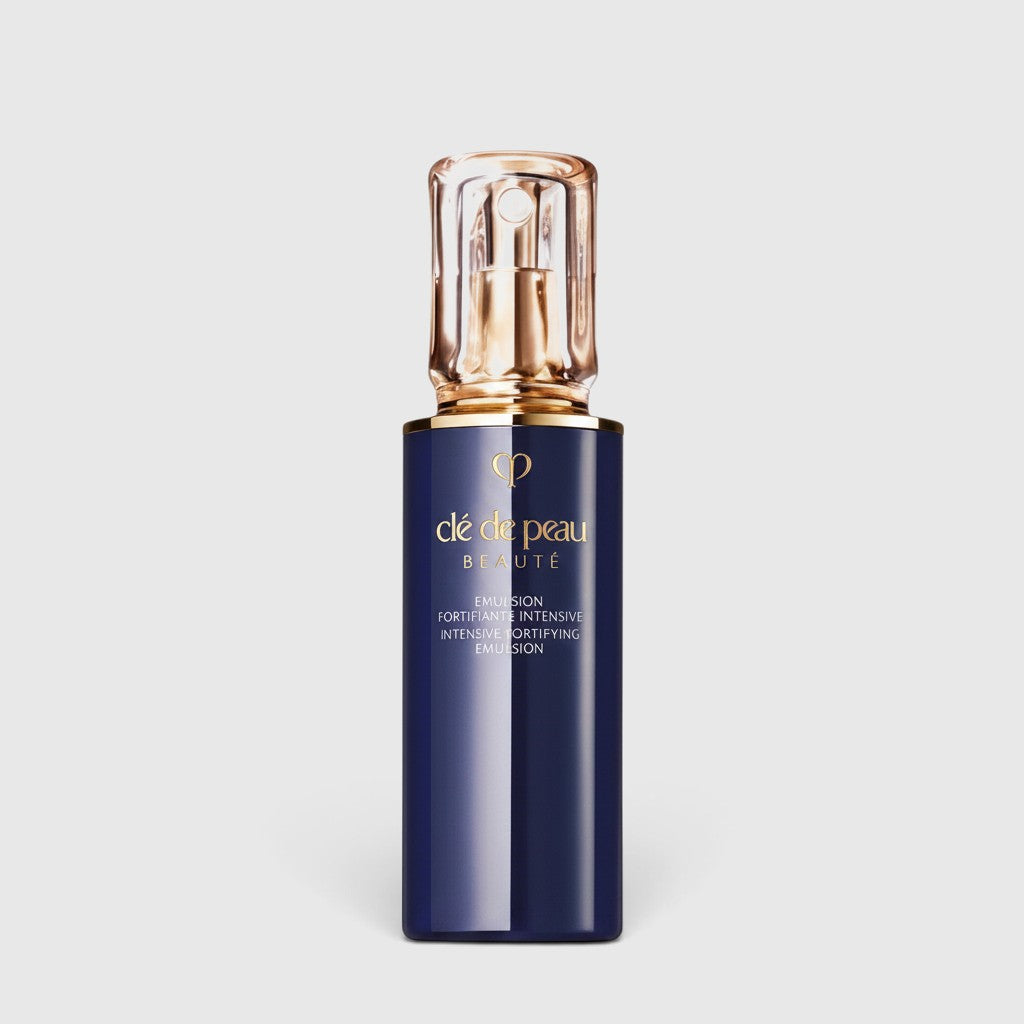 Shop Rescue Spa Clé de Peau Beauté Intensive Fortifying Emulsion nighttime moisturizer in a navy blue pump bottle.