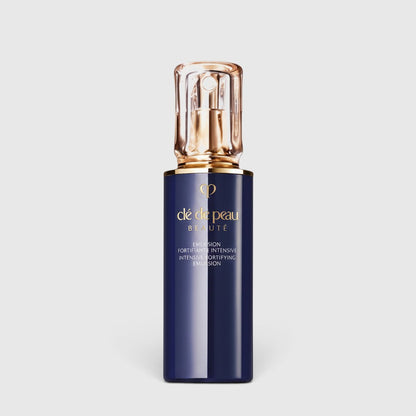 Shop Rescue Spa Clé de Peau Beauté Intensive Fortifying Emulsion nighttime moisturizer in a navy blue pump bottle.
