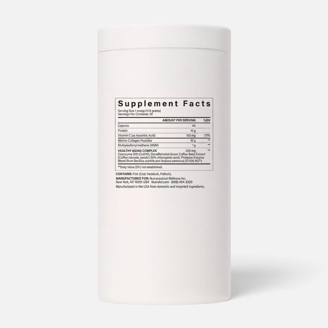 Shop Rescue Spa Nutrafol Collagen Infusion MD supplement facts label on a white container for hair health support.