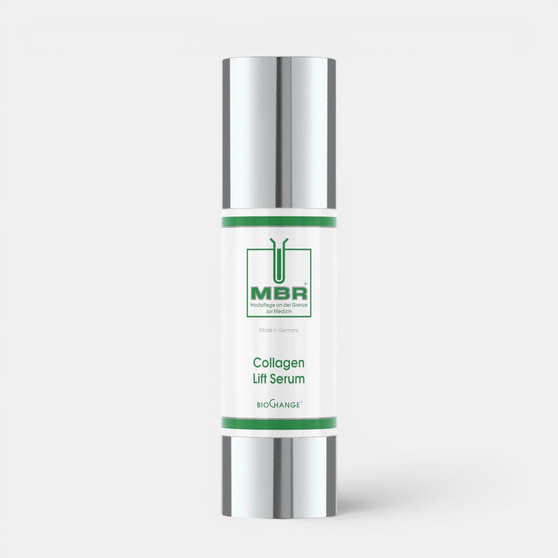 Shop Rescue Spa MBR Collagen Lift Serum in a 50ml white bottle with silver caps for skin regeneration and anti-aging.