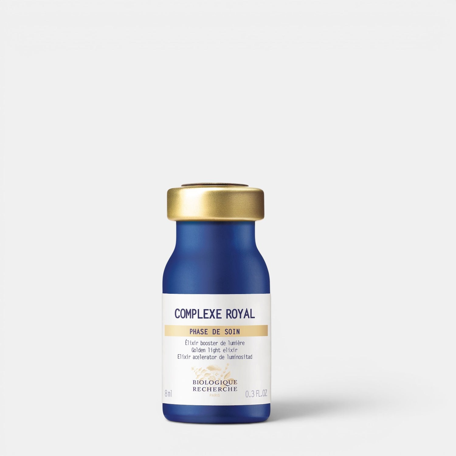 Shop Rescue Spa Biologique Recherche Complexe Royal nourishing face serum in a blue glass bottle with a gold cap.