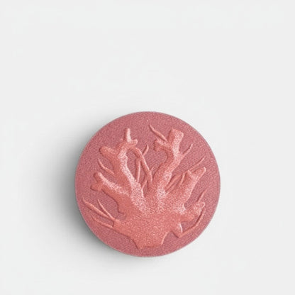 Shop Rescue Spa Coral Laughter refill pan, a warm peachy pink powder blush with a coral design.