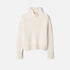 Shop Rescue Spa Girlfriend turtleneck sweater in cream 100% cashmere with a chunky knit and sleeve slits