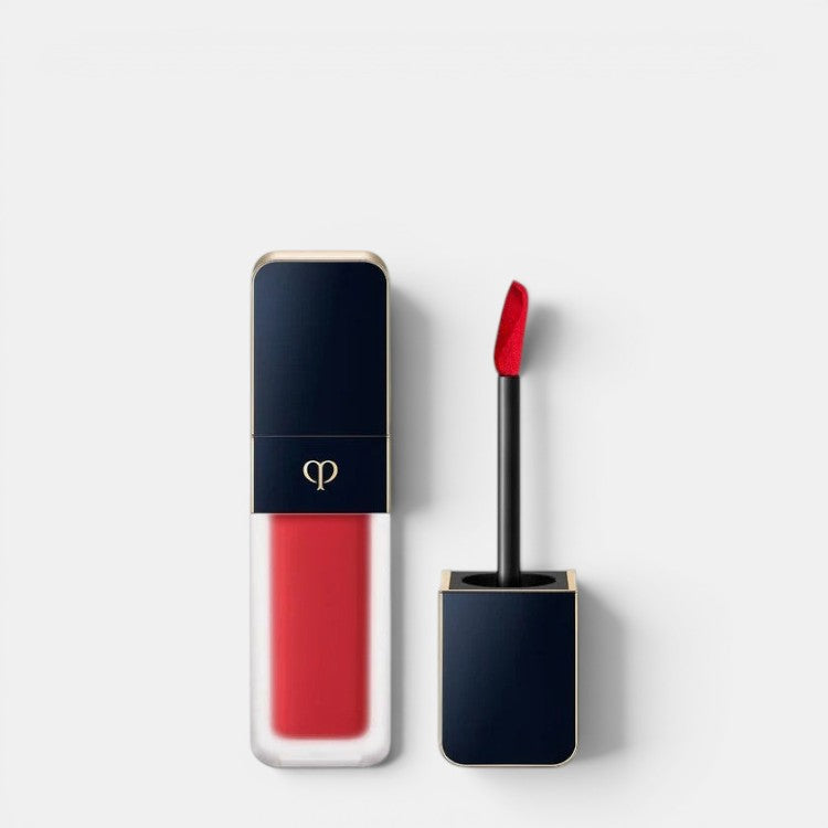Shop Rescue Spa Cream Rouge Matte liquid lipstick in a vibrant red shade with a matte finish. Features a navy blue cap and gold accent.