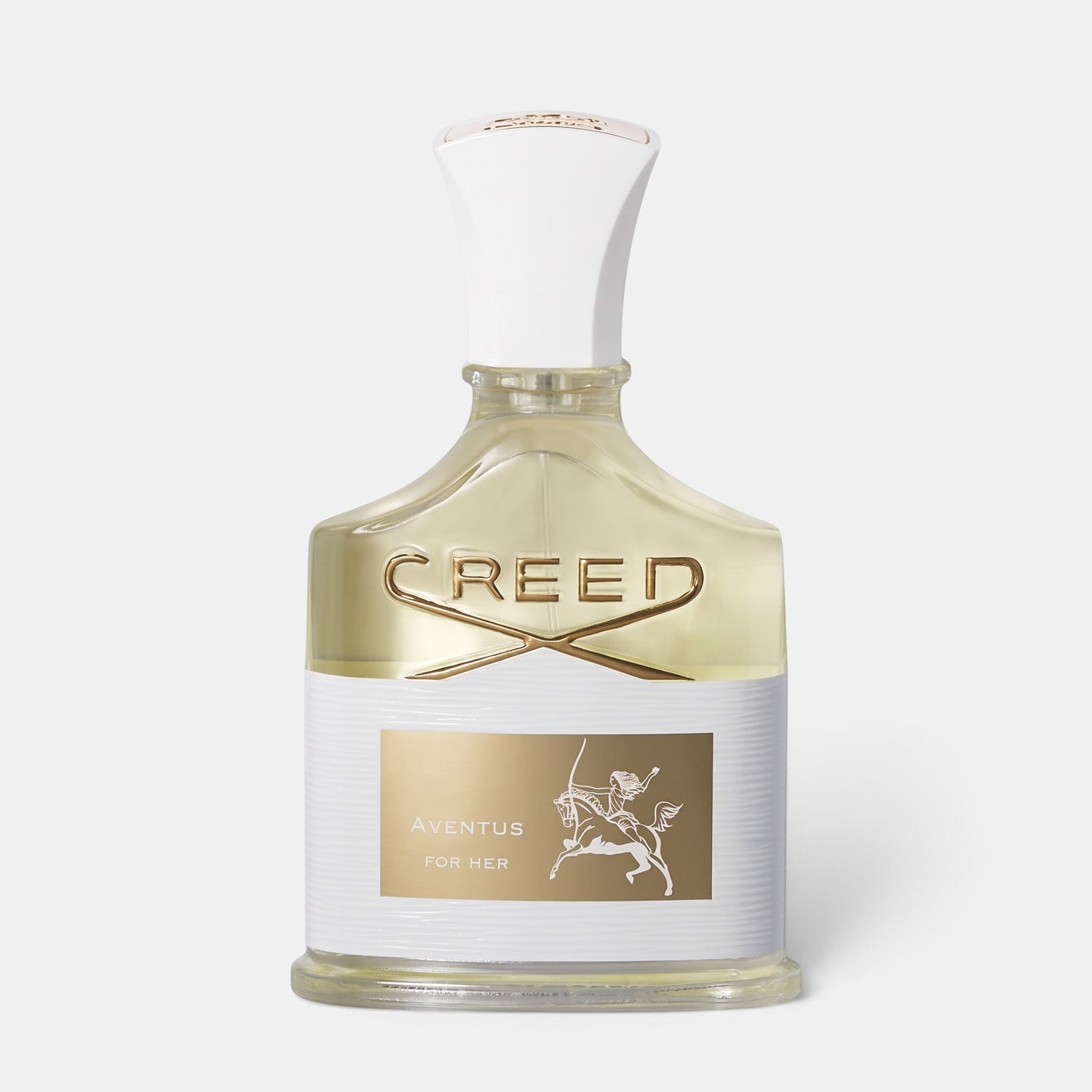 Shop Rescue Spa Creed Aventus For Her floral citrus perfume in a glass bottle with a white cap and gold label