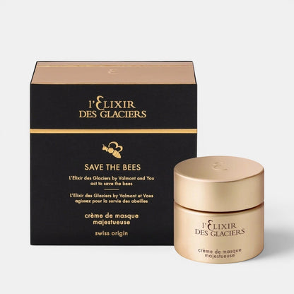 Shop Rescue Spa Creme De Masque Majestueuse nourishing face cream and mask in a gold jar with black product box.
