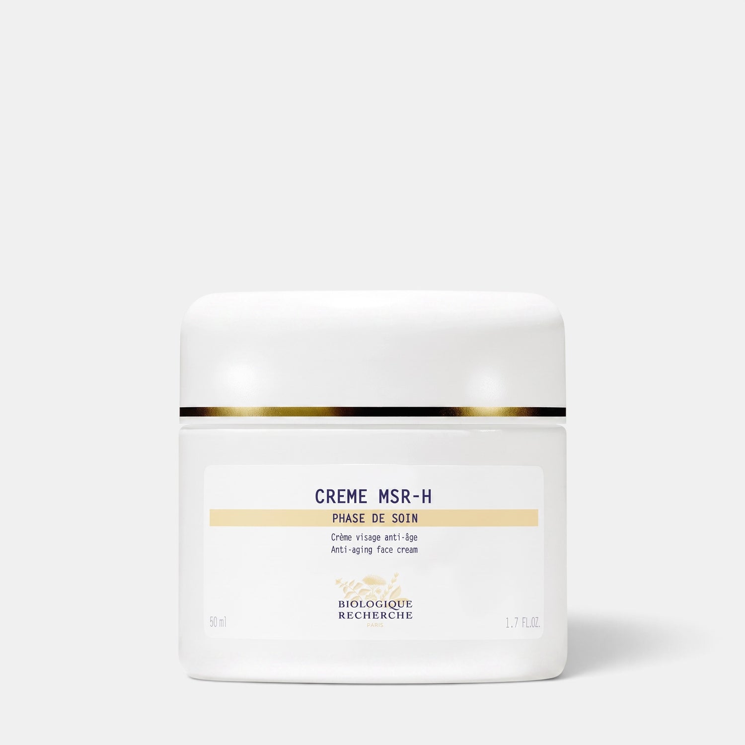 Shop Rescue Spa Biologique Recherche Crème MSR-H firming and hydrating anti-aging face cream in a 50ml white jar.