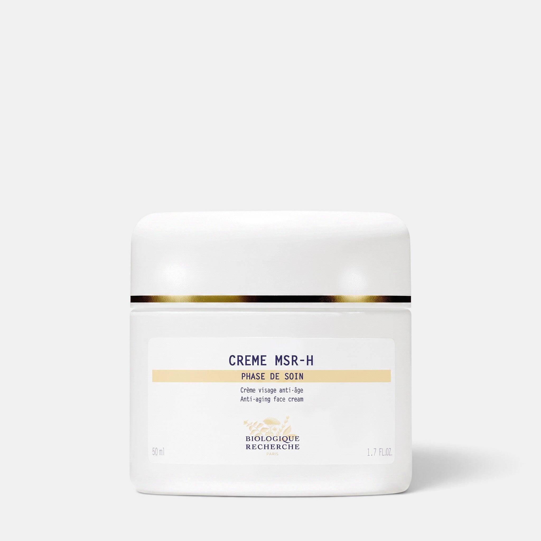 Shop Rescue Spa Biologique Recherche Crème MSR-H firming and hydrating anti-aging face cream in a 50ml white jar.