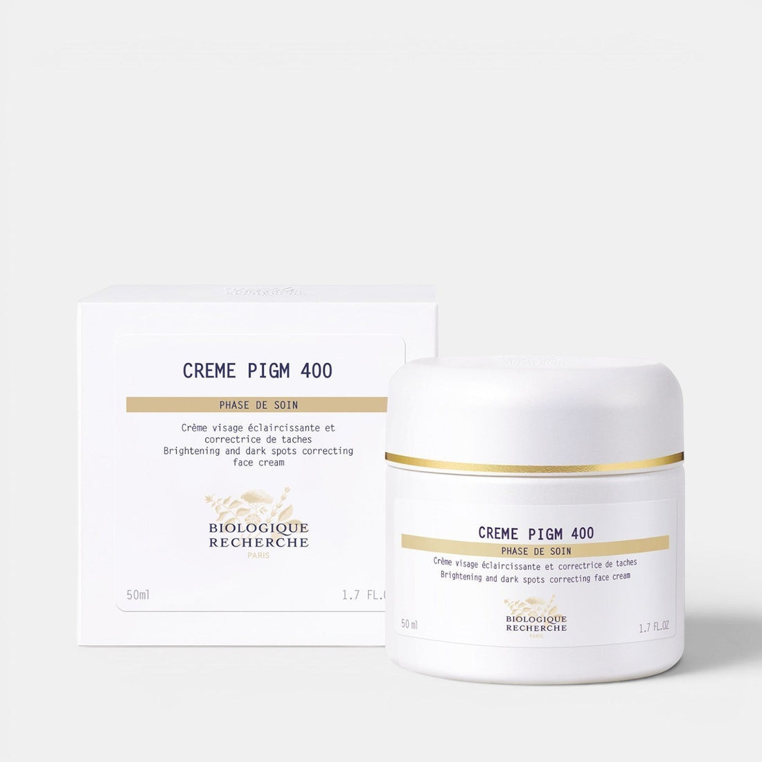 Shop Rescue Spa Biologique Recherche Creme PIGM 400 brightening face cream jar and box for dark spot correction.