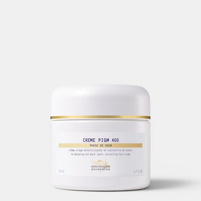 Shop Rescue Spa Biologique Recherche Creme PIGM 400 brightening face cream in a white 50ml jar.