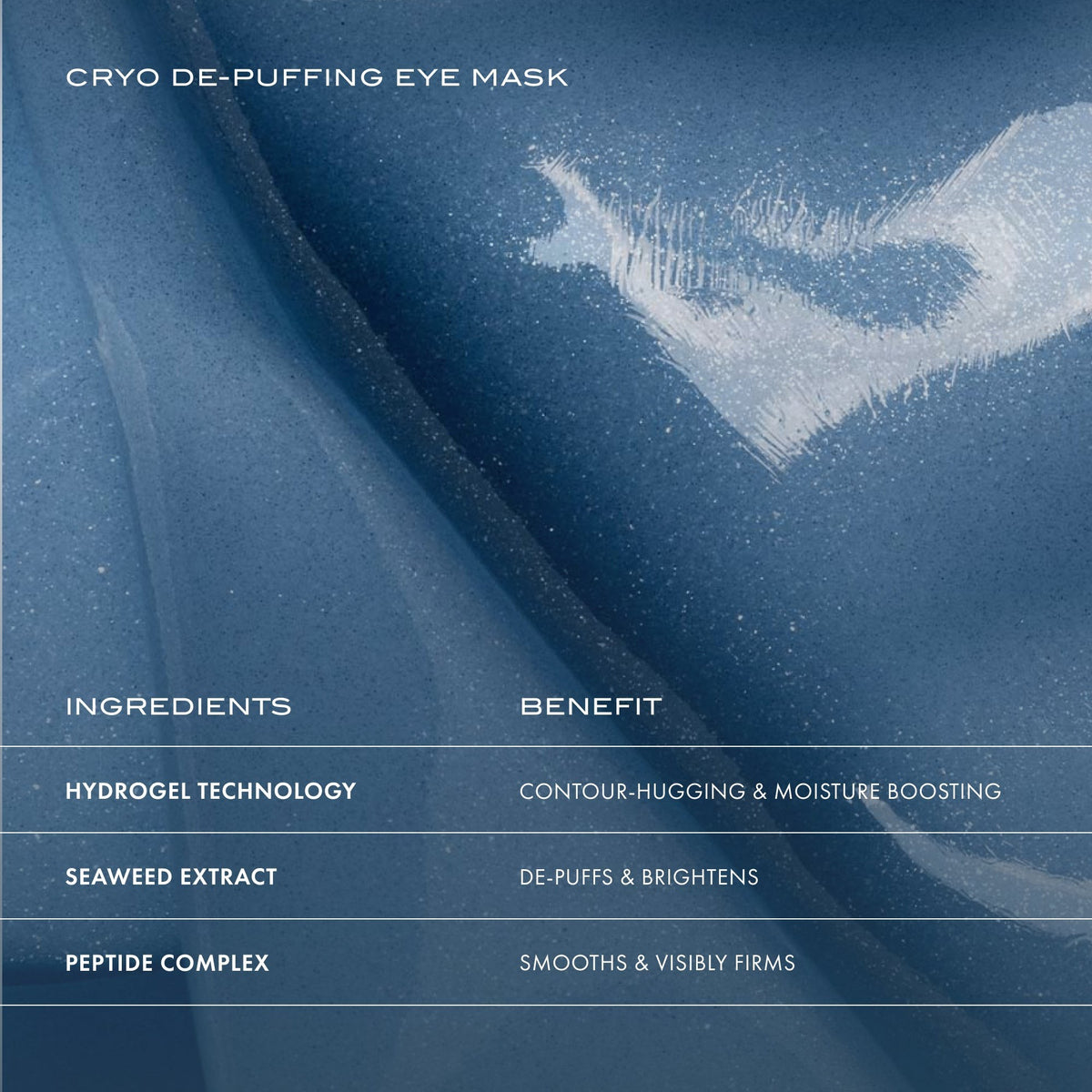 Shop Rescue Spa Cryo De-Puffing Eye Mask featuring hydrogel technology with seaweed extract and peptide complex